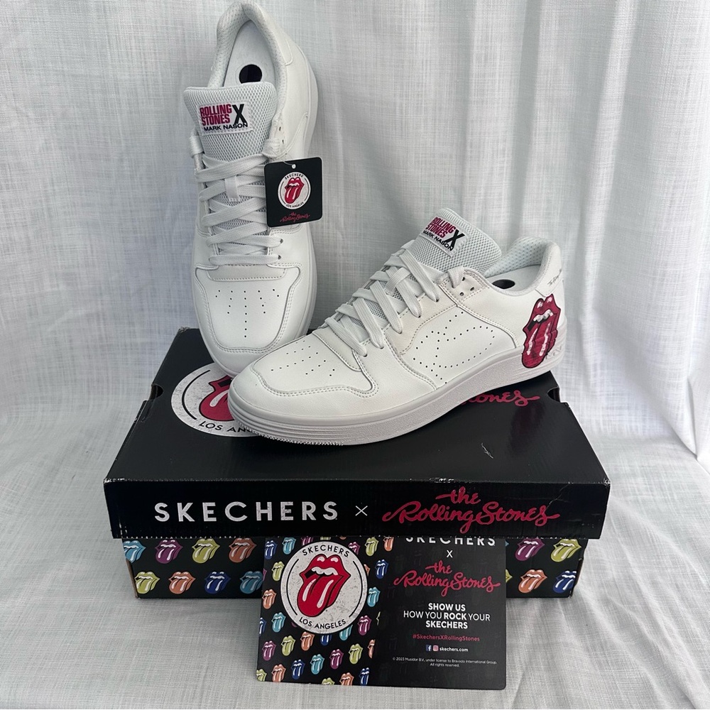 Skechers White Men's Sneakers with Red Detail